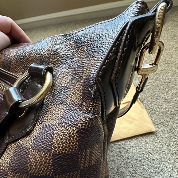 Authentic Louis Vuitton Damier Ebene Evora MM Adjustable Handbag Tote RETIRED - Picture 11 of 16